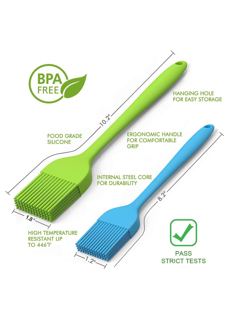 Silicone Basting Pastry Brush - Cooking Brush for Oil Sauce Butter Marinades, Food Brushes for BBQ Grill Kitchen Baking, Baster Brushes Baste Pastries Cakes Meat Desserts, Food Grade, Dishwasher Safe
