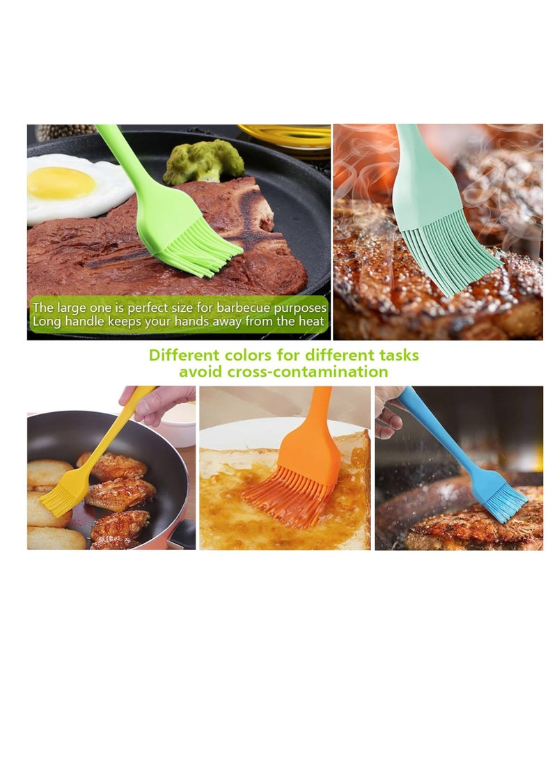 Silicone Basting Pastry Brush - Cooking Brush for Oil Sauce Butter Marinades, Food Brushes for BBQ Grill Kitchen Baking, Baster Brushes Baste Pastries Cakes Meat Desserts, Food Grade, Dishwasher Safe