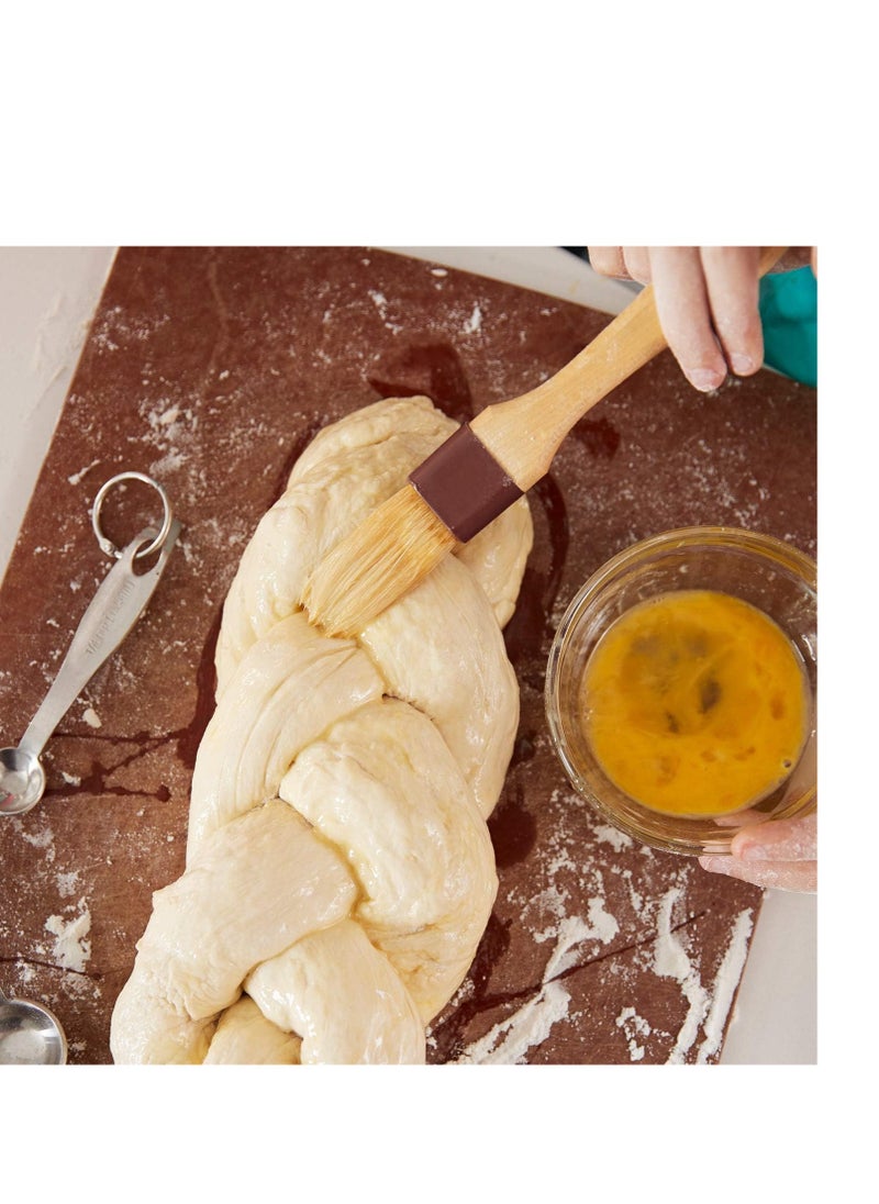 Boao 4 Pieces Pastry Brushes Baking Basting Brush with Natural Bristle BBQ Oil Brush Wooden Handle Food Brush for Cooking Butter Egg Kitchen Brush Culinary Utensil(1 Inch, 1 1/2 Inch)