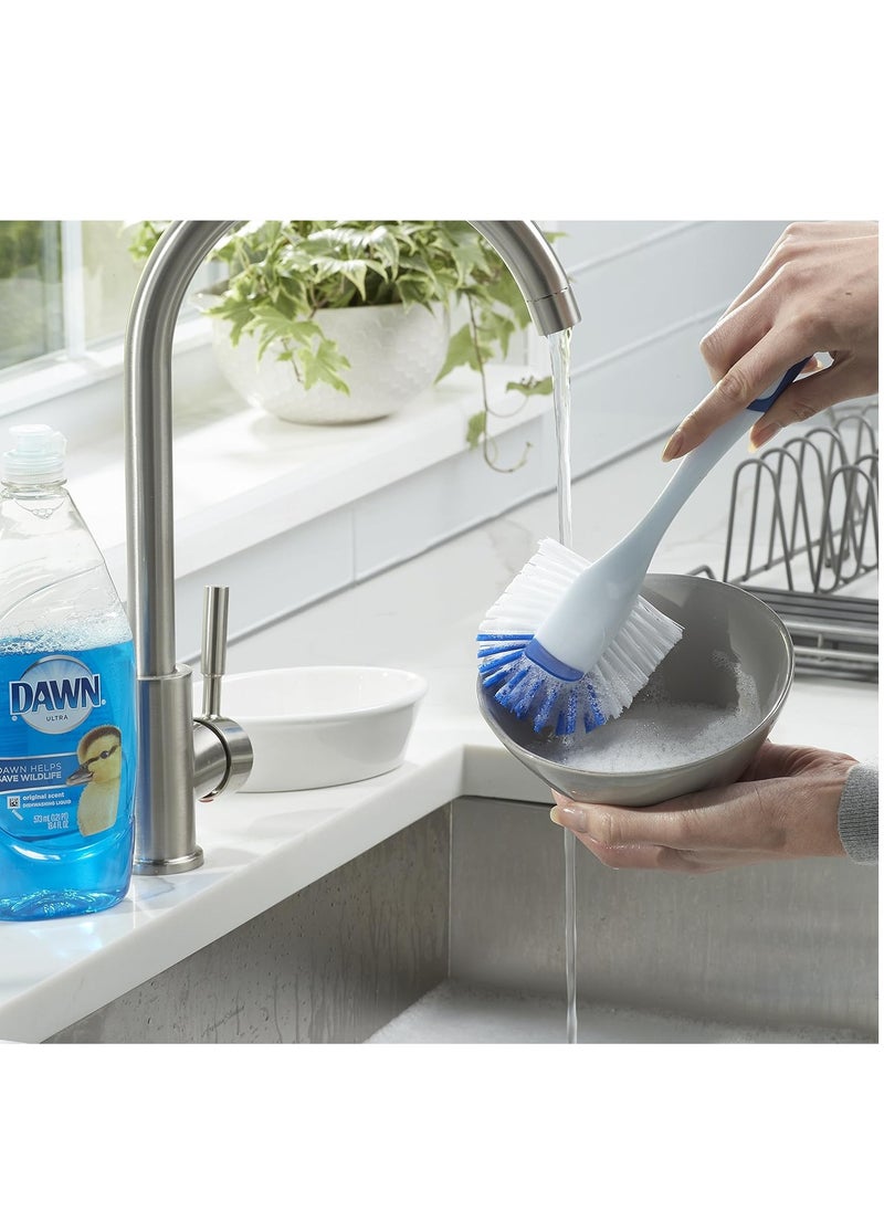 Dawn Radial Head Kitchen Brush, Blue & White