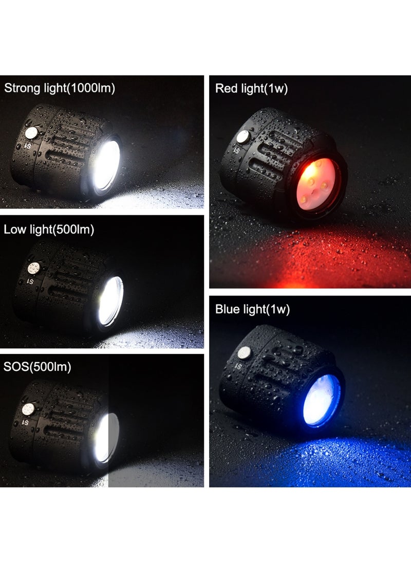 PULUZ 40m Underwater LED Photography Fill Light 1000LM 3.7V/1100mAh Diving Light for GoPro Hero11 Black / HERO10 Black / HERO9 Black /HERO8 / HERO7 /6 /5 /5 Session /4 Session /4 /3+ /3 /2 /1, Insta360 ONE R, DJI Osmo Action and Other Action Cameras