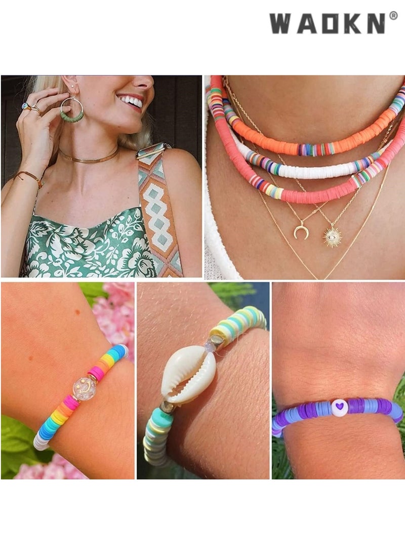 Clay Beads Kit - Create Vibrant Friendship Bracelets with 24 Colors and Charms for Teen Girls - Perfect for Jewelry Making and Craft Gifts (6000)