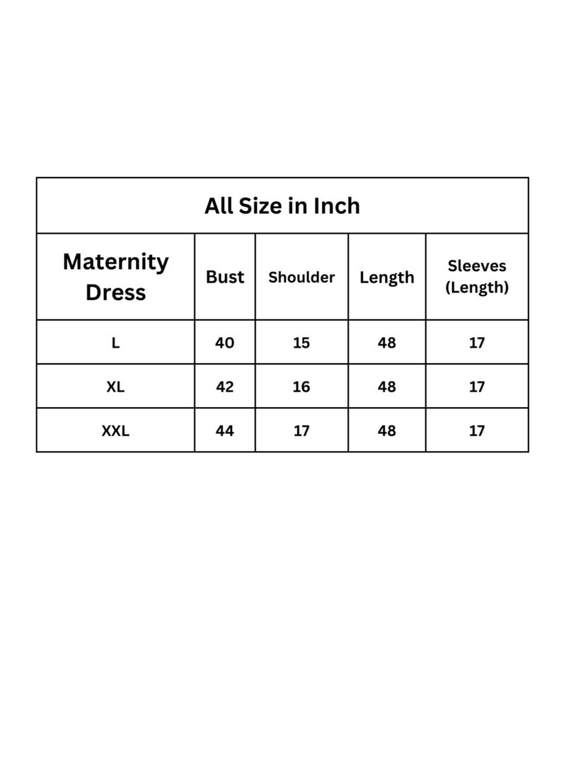 Zebees Cotton Maternity & Feeding Dress, Comfortable Fit, Concealed Zips