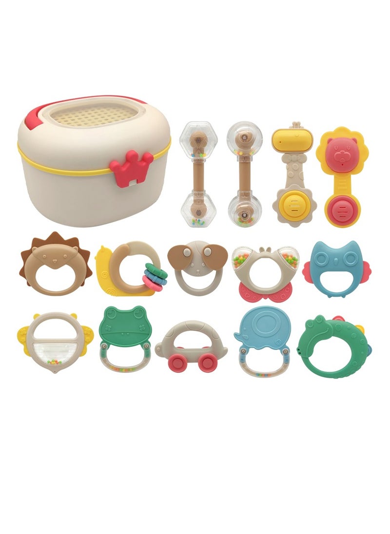 Baby toys early education cute baby teething bell set baby toys with storage box baby teething toys