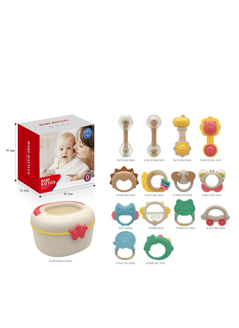 Baby toys early education cute baby teething bell set baby toys with storage box baby teething toys