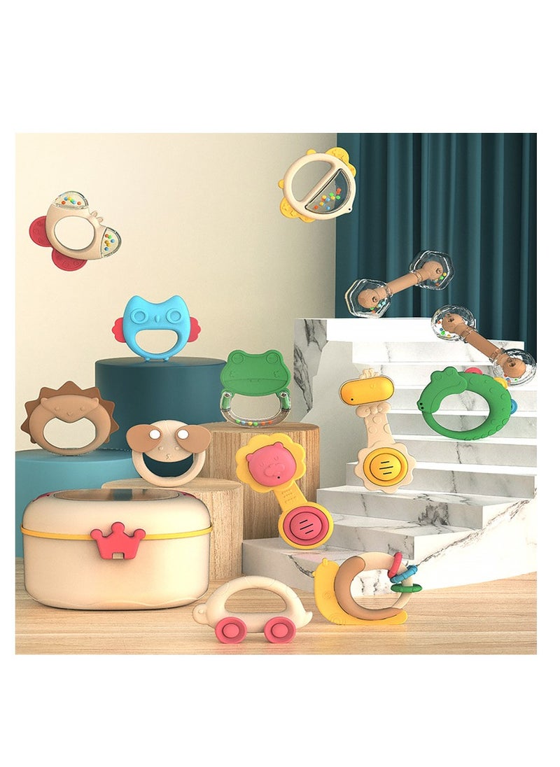 Baby toys early education cute baby teething bell set baby toys with storage box baby teething toys