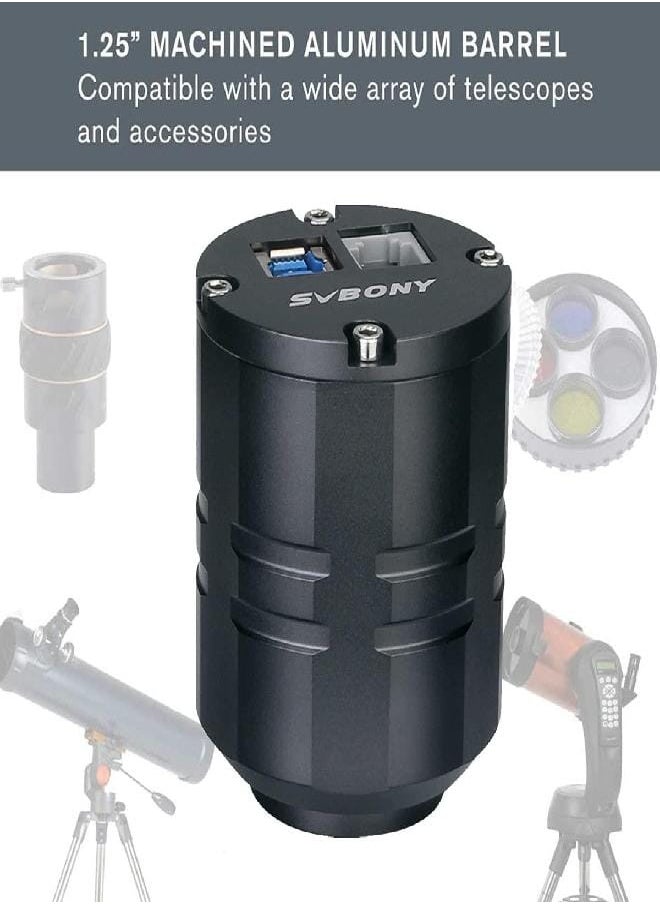 SV305 Pro Telescope Camera, 2MP USB3.0 Astronomy Camera, 1.25inch Astronomy Guiding Camera, Telescope Eyepieces for Astrophotography