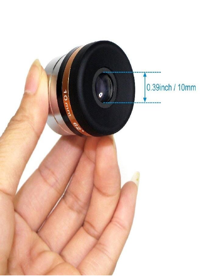 Telescope Lens 10mm Eyepieces Wide Angle 62 Degree Aspheric Eyepiece Fully Coated Telescope Accessory Suitable for 1.25 inches Astronomic Telescopes