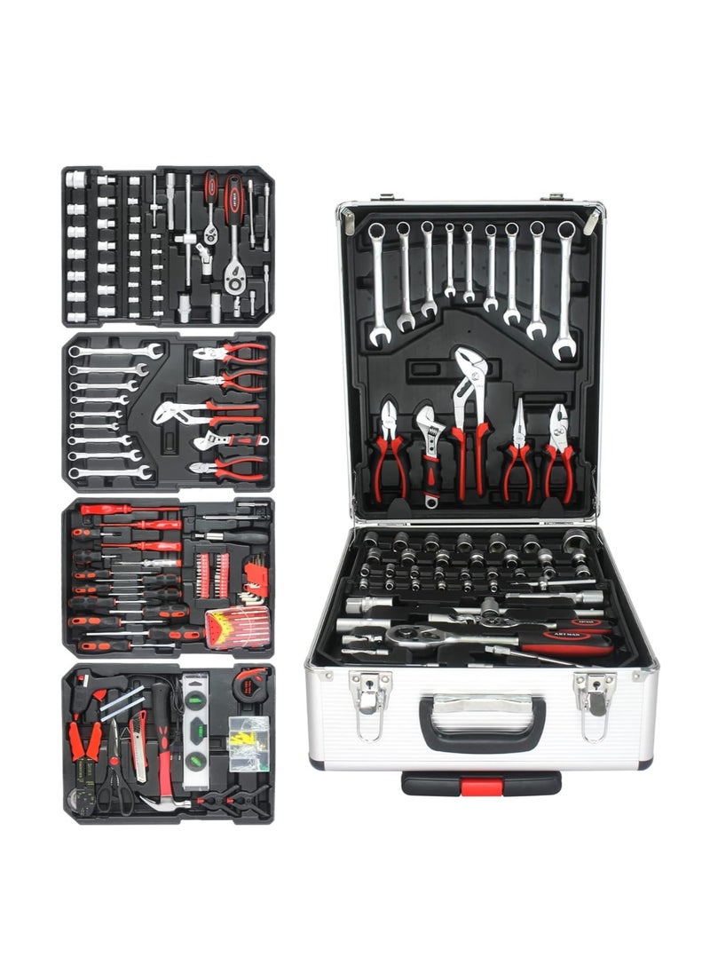 Home Tool Kit - Aluminum Trolley C Household Tool Set Detachable Portable Hand Toolbox Repair Set