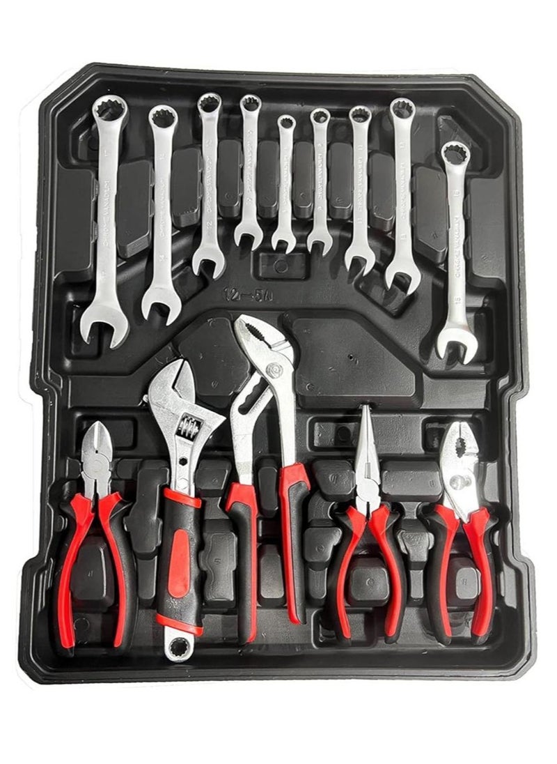 Home Tool Kit - Aluminum Trolley C Household Tool Set Detachable Portable Hand Toolbox Repair Set