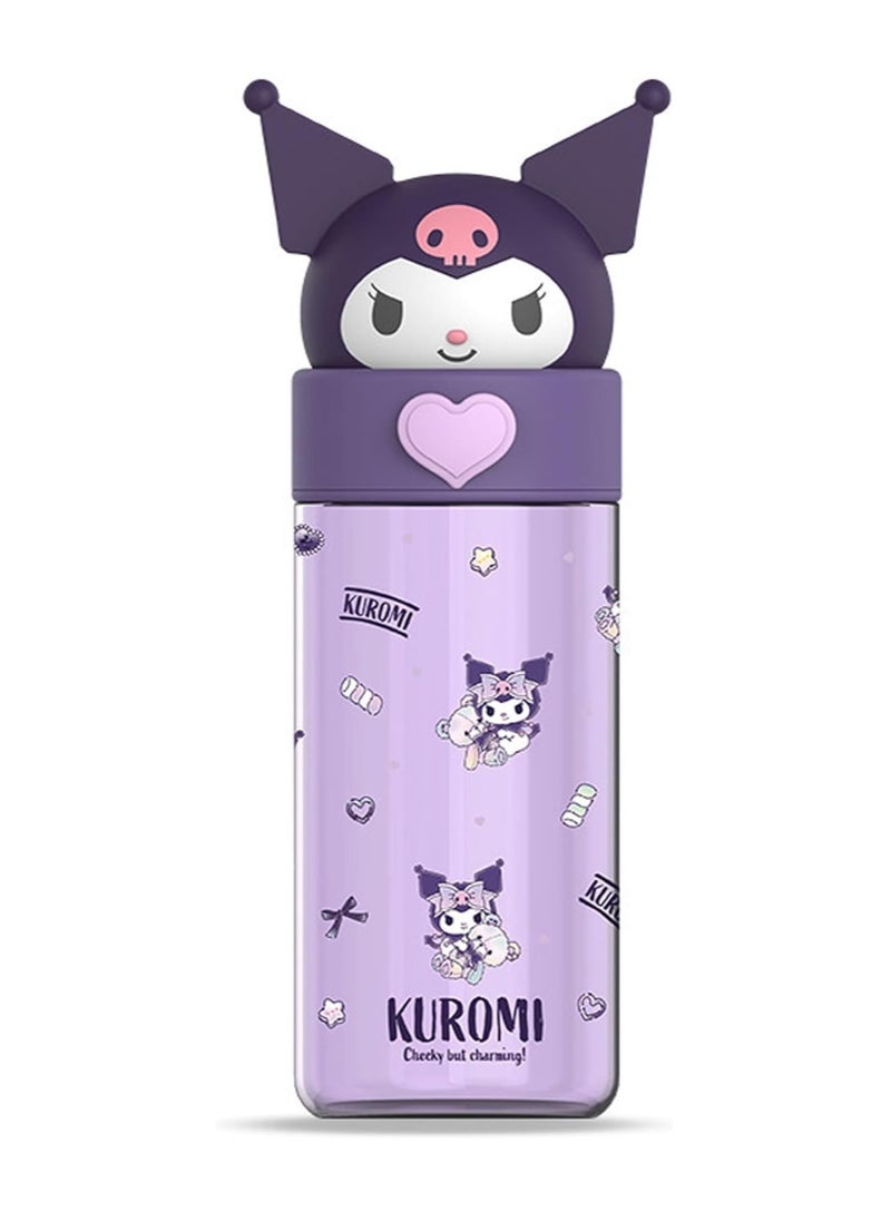 Cartoon Kuromi Plastic Cup Bottle Portable Tumblers Travel Mugs Plastic Shaker Bottle Direct Drinking Cup Water Track Bottle Portable Leakproof Water