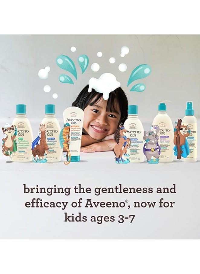 Aveeno Kids Hydrating Detangling Spray with Oat Extract, Quickly & Gently Detangles Kids' Hair, Tear-Free & Suitable for Skin & Scalp, Light Fragrance, Hypoallergenic, 10 fl. Oz