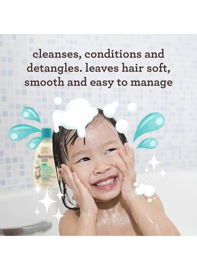 Aveeno Kids 2-in-1 Hydrating Shampoo & Conditioner, Gently Cleanses, Conditions & Detangles Kids Hair, Formulated With Oat Extract, For Sensitive Skin & Scalp, Hypoallergenic, 12 fl. oz