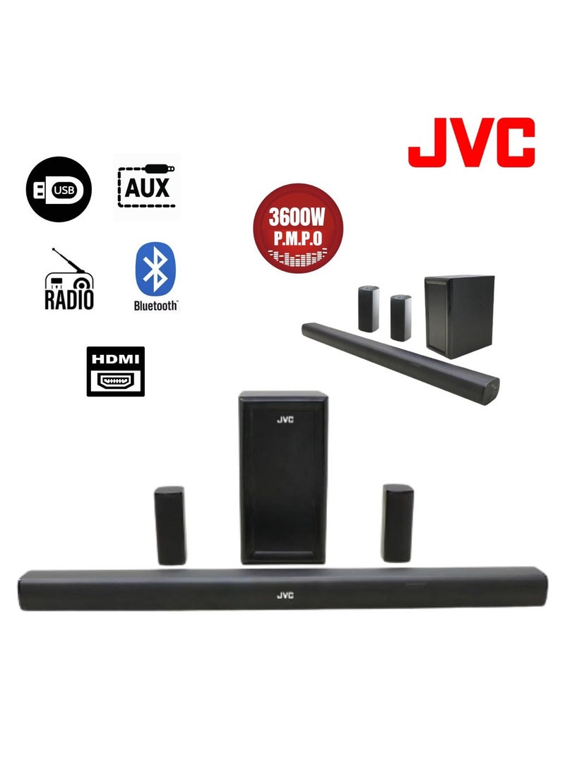 85 inch Edgeless QLED 4K UHD Official Google TV + JVC 5.1Ch Soundbar With Wireless Subwoofer Combo E85QLGT1100+TH-N430B Black