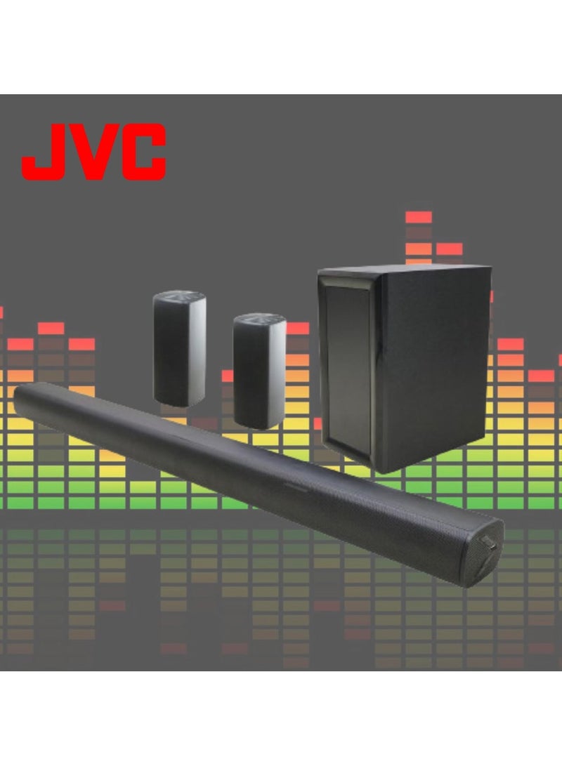 85 inch Edgeless QLED 4K UHD Official Google TV + JVC 5.1Ch Soundbar With Wireless Subwoofer Combo E85QLGT1100+TH-N430B Black