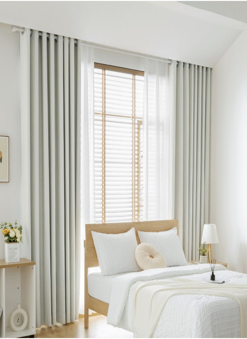 Elegant Linen Blackout Curtain, Noise-reducing 1 Piece Pack