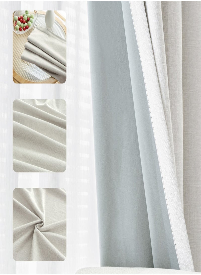 Elegant Linen Blackout Curtain, Noise-reducing 1 Piece Pack