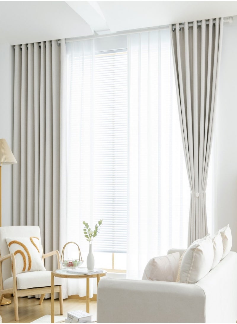 Elegant Linen Blackout Curtain, Noise-reducing 1 Piece Pack