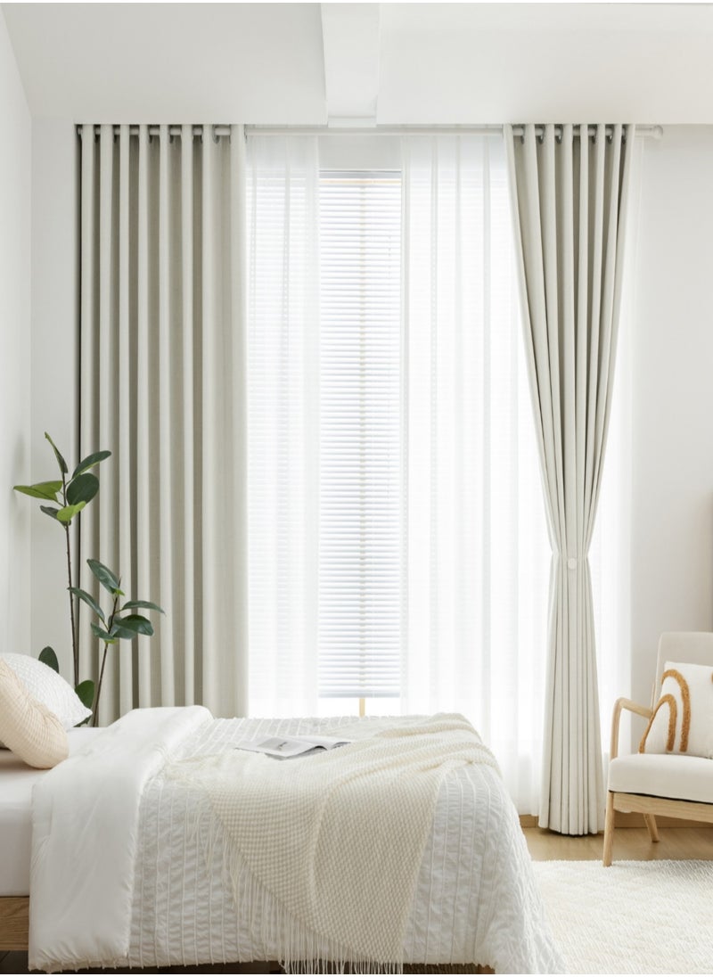 Elegant Linen Blackout Curtain, Noise-reducing 1 Piece Pack