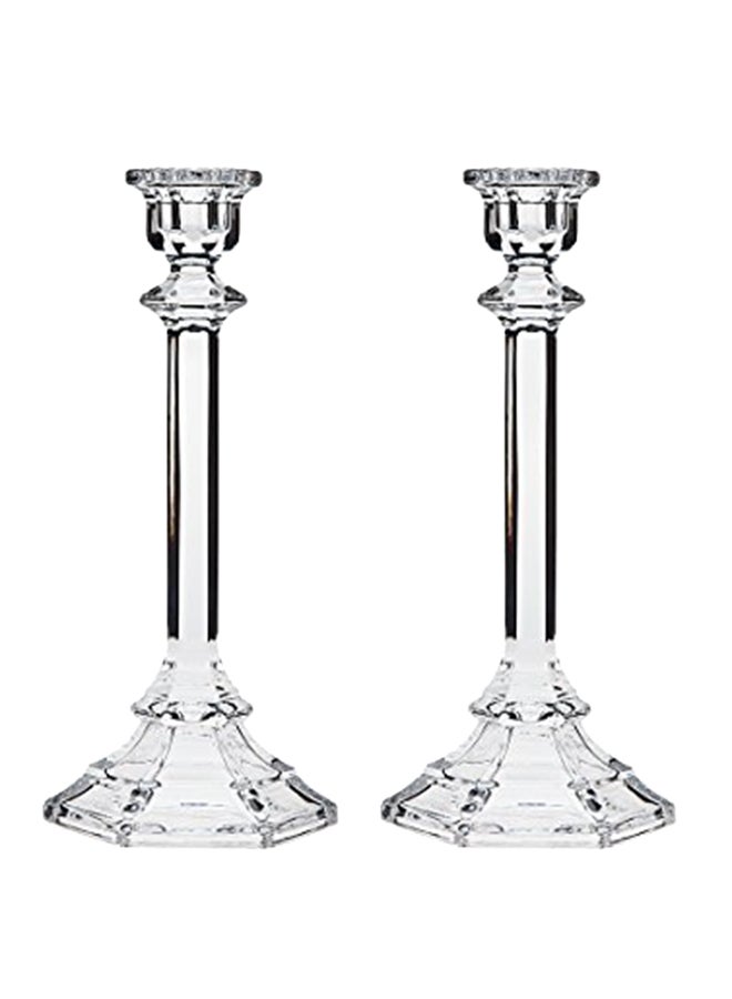 2-Piece Harmony Candlestick Set Clear