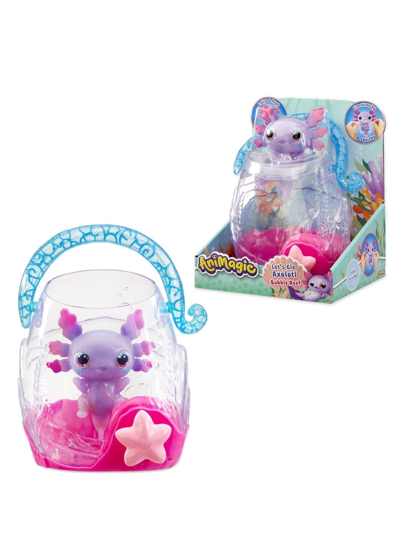 Animagic Let's Glo - Axolotl Bubble Reef, Interactive Electronic Pet