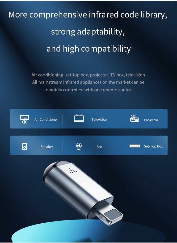4D Mobile Infrared Remote Control, Portable Smart Universal Controller for TV, Air Conditioner, and Home Appliances, Plug and Play with Wide Compatibility and Enhanced Signal Range