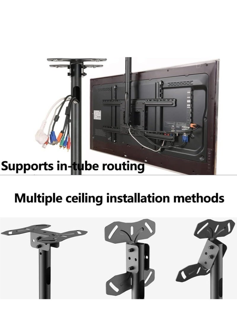 Ceiling TV Mount for 32-65 Inch Flat Screen TVs – Adjustable Height, VESA Compatible 800x300mm – Hamaga Zone Ceiling TV Mount Holds up to 150lbs – Heavy Duty Black Mounting Bracket for Secure and Flexible Installation