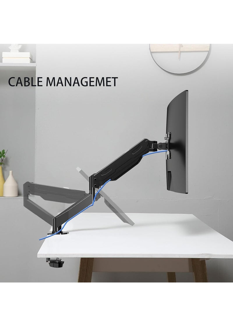 17-27 Inch LCD Monitor Stand with Gas Spring – Height Adjustable, 360° Rotatable Swivel Monitor Arm, VESA 75x75/100x100mm Compatibility – Ergonomic Desk Mount for Home or Office – Flexible, Sturdy, and Space-Saving