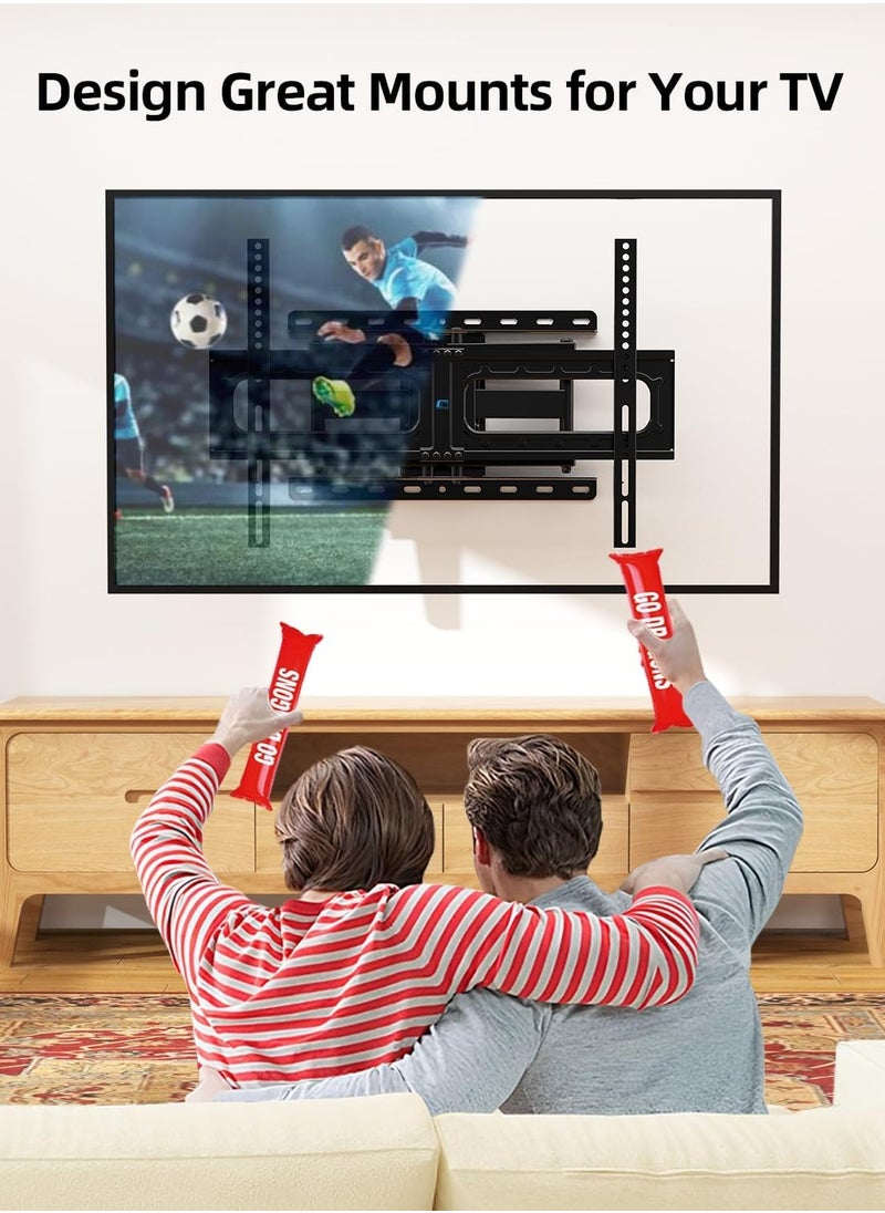 Swivel TV Wall Mount for 32-75 Inch TVs – Full Motion TV Mount with ±60° Swivel, 5°/-15° Tilt – Max VESA 600x400mm, Load Capacity 132lbs/60kg, 15.2