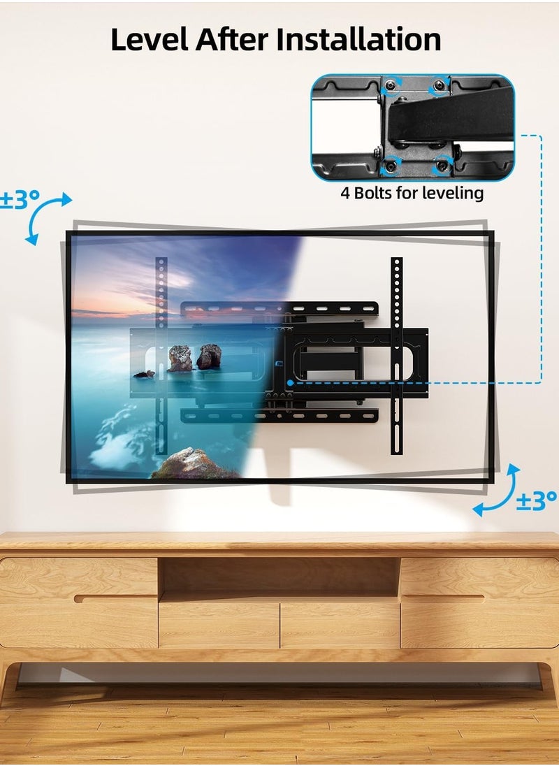 Swivel TV Wall Mount for 32-75 Inch TVs – Full Motion TV Mount with ±60° Swivel, 5°/-15° Tilt – Max VESA 600x400mm, Load Capacity 132lbs/60kg, 15.2