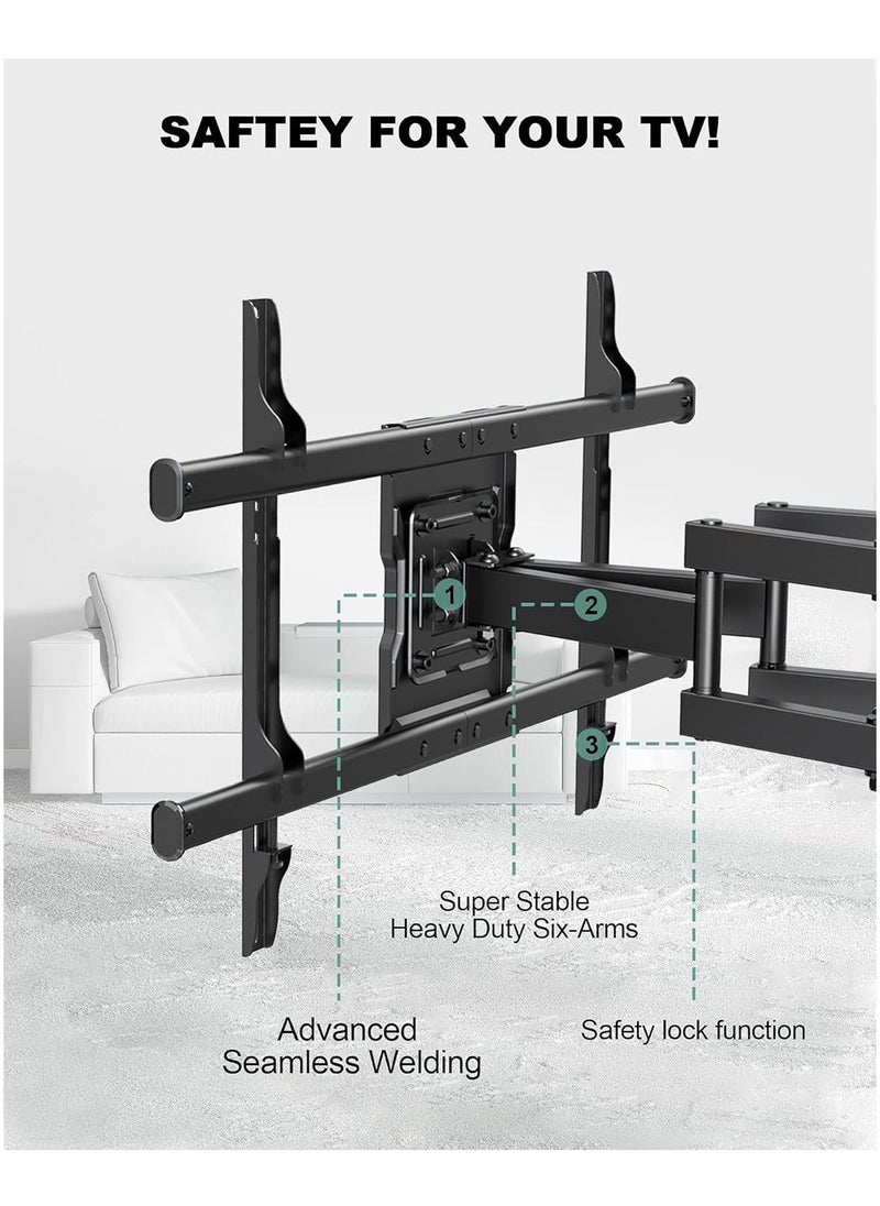 Full Motion TV Wall Mount, Articulating Swivel Extension Arm for 37-75