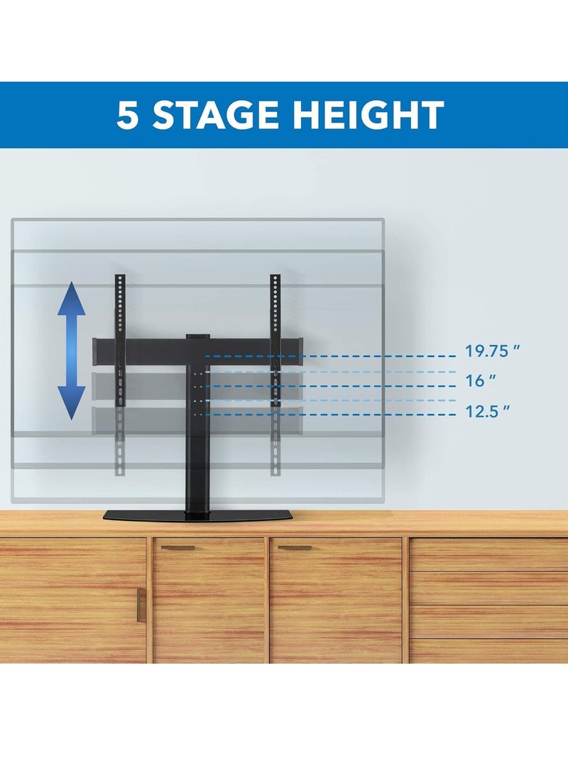 Universal Tabletop TV Stand Base with Adjustable Height | Fits 32