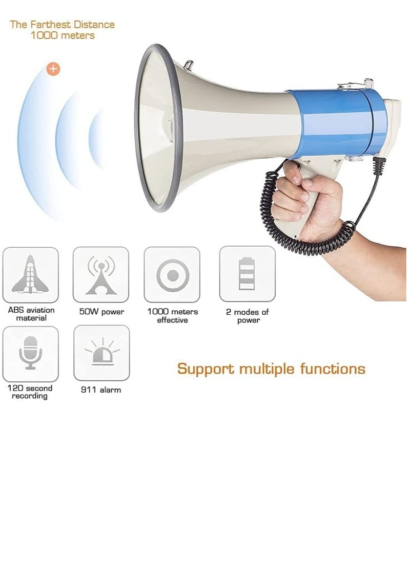 MGP 9SL / ER-66BT Power Megaphone with Hand Grip and Built in Siren, Professional 15