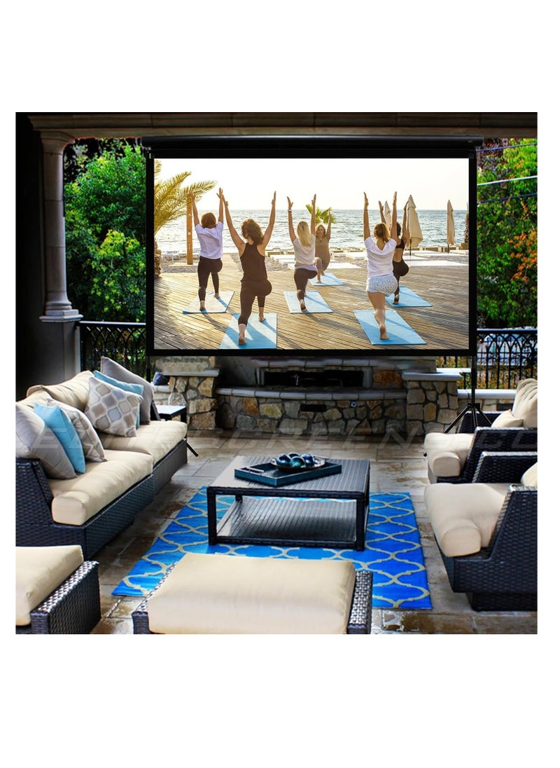 Projector Screen with Stand,84 Inch Portable Indoor Outdoor Projection Screen 16:9 Hd 4K Wrinkle-Free Outdoor Movies Screen Carrying Bag for Home Backyard Theater