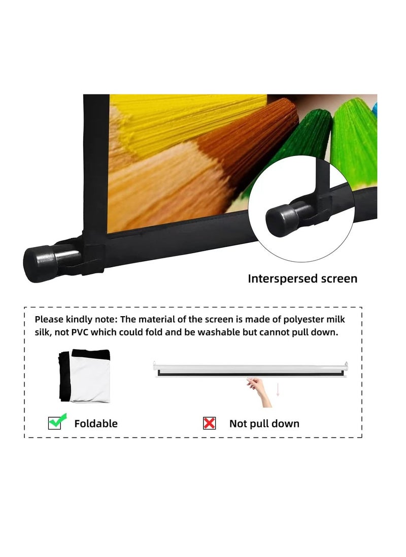 Projector Screen with Stand,100 Inch Portable Indoor Outdoor Projection Screen 16:9 Hd 4K Wrinkle-Free Outdoor Movies Screen Carrying Bag for Home Backyard Theater