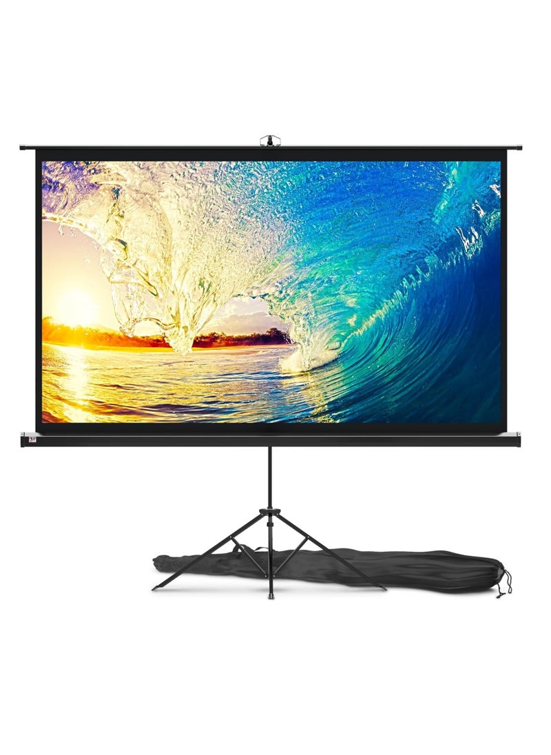 Projector Screen with Stand,84 Inch Portable Indoor Outdoor Projection Screen 16:9 Hd 4K Wrinkle-Free Outdoor Movies Screen Carrying Bag for Home Backyard Theater