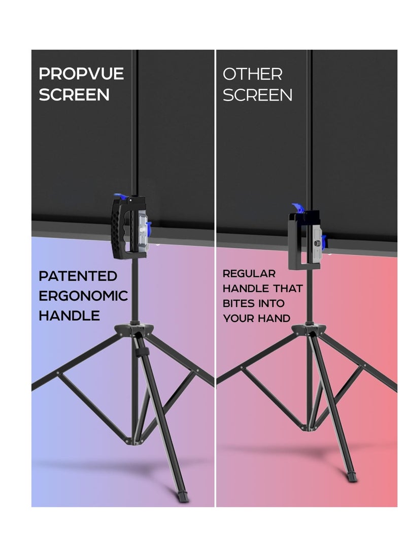 Projector Screen with Stand,120 Inch Portable Indoor Outdoor Projection Screen 16:9 Hd 4K Wrinkle-Free Outdoor Movies Screen Carrying Bag for Home Backyard Theater