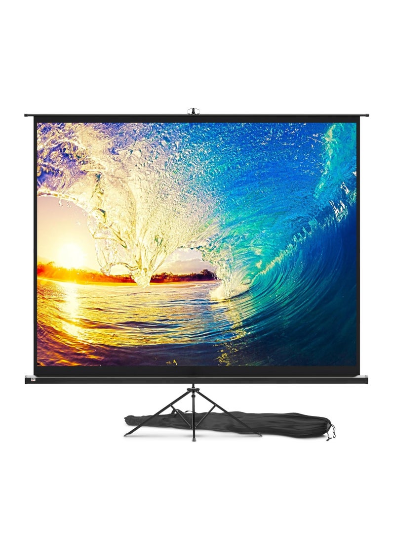 Projector Screen with Stand,120 Inch Portable Indoor Outdoor Projection Screen 16:9 Hd 4K Wrinkle-Free Outdoor Movies Screen Carrying Bag for Home Backyard Theater