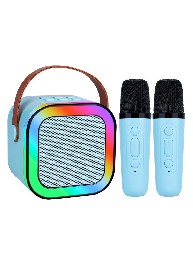 K12 Portable Kids Karaoke Bluetooth Speaker Dual Microphone Audio Integrated Microphone Home Children Karaoke Wireless Bluetooth Speaker