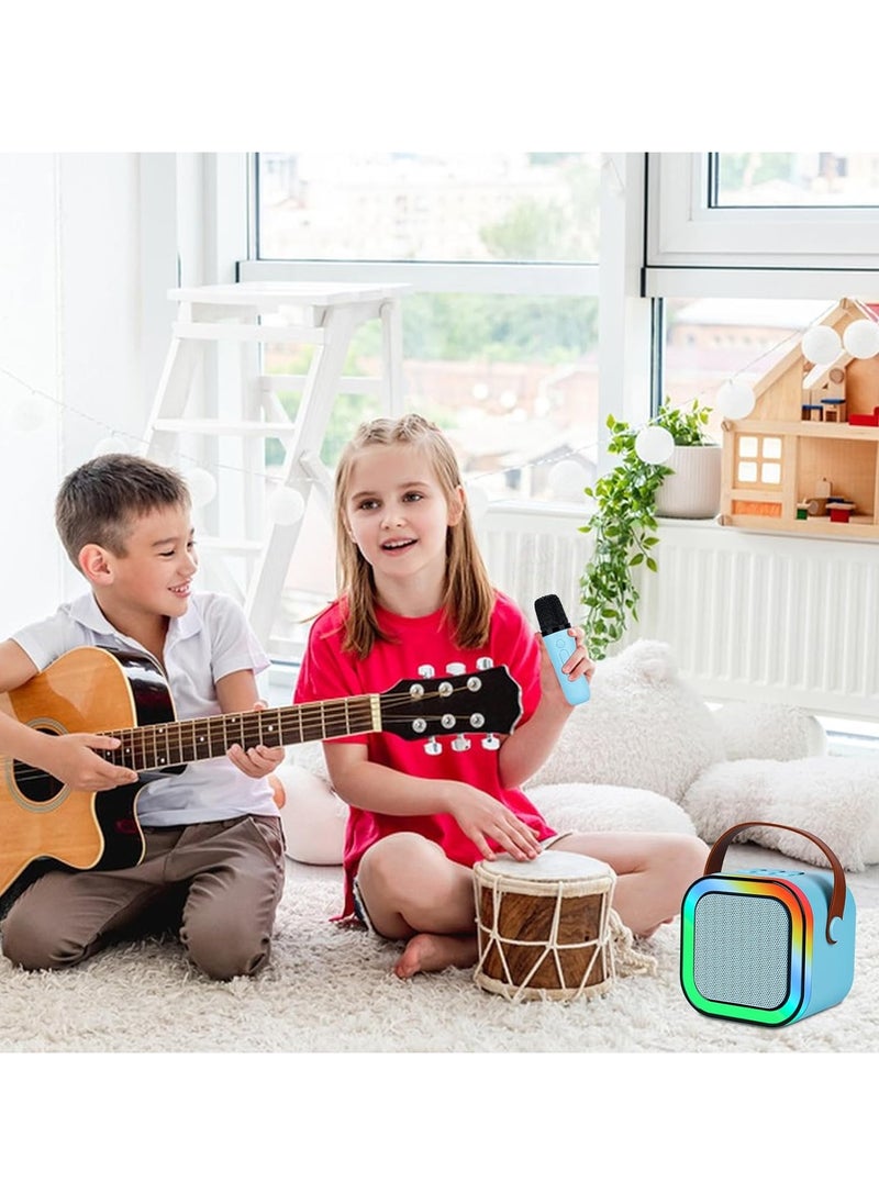 K12 Portable Kids Karaoke Bluetooth Speaker Dual Microphone Audio Integrated Microphone Home Children Karaoke Wireless Bluetooth Speaker