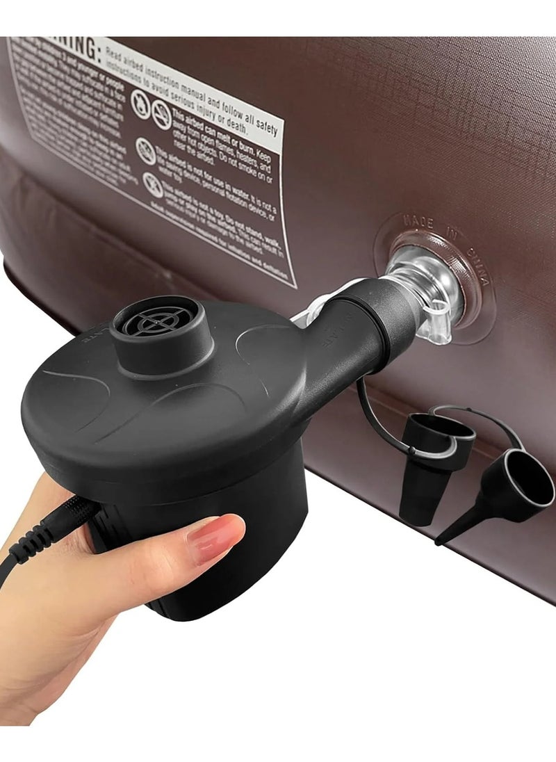 Electric Air Pump With Different Air Filling Nozzles Black