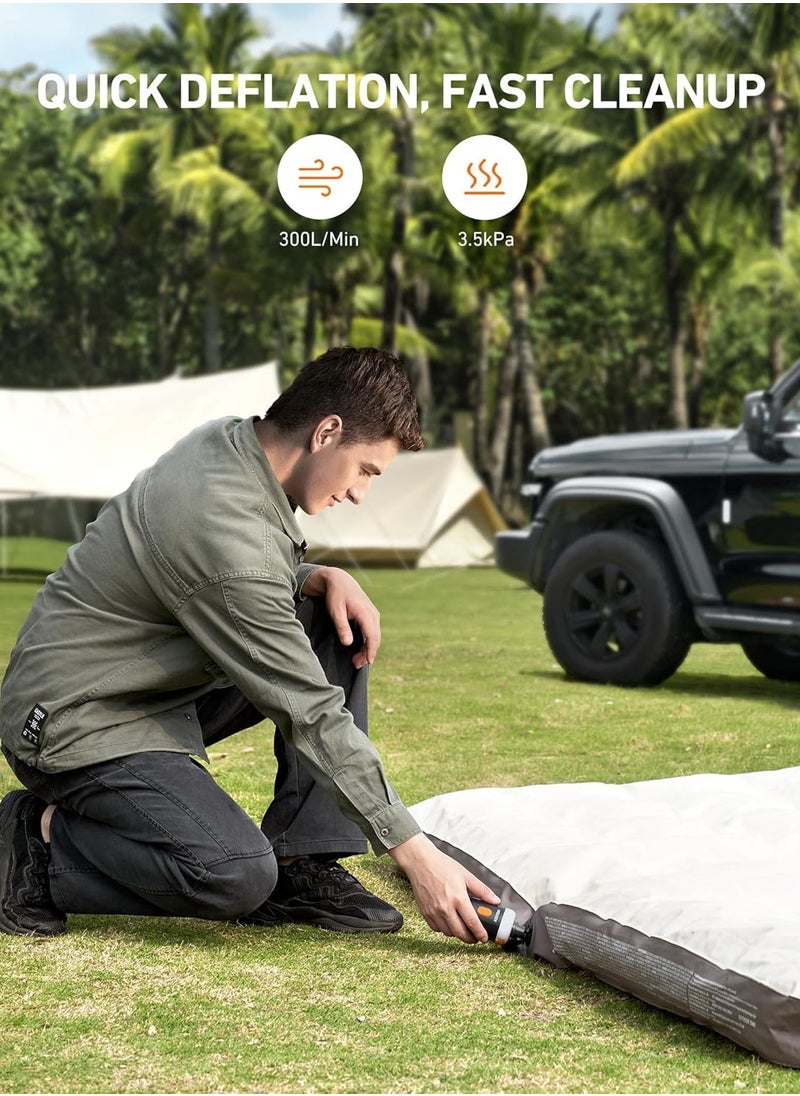 AstroAI Mini Air Pump for Inflatables with 3000mAh Battery Portable Air Mattress Pump with Camping Lantern Electric Air Pump with 5 Nozzles Inflate & Deflate Air Mattress, Vacuum Storage Bags