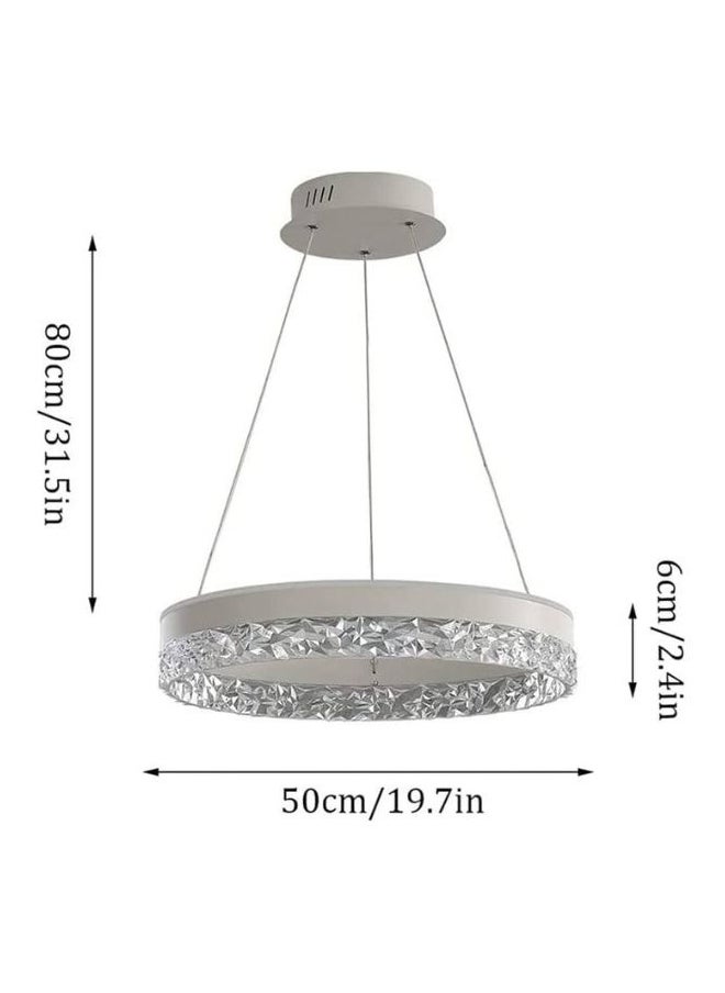 AFN LIGHTING Modern Crystal Round Chandelier - LED Dimmable Pendant Lamp with Ripple Acrylic Border for Bedroom, LED Ceiling Lights for Living Room, Kitchen Chandelier, Gold Chandelier