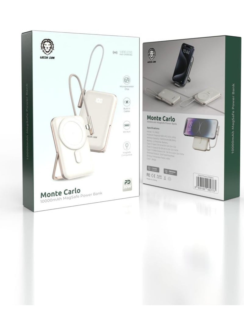 Monte Carlo Magsafe Power Bank 10000mAh PD 20W - Beige