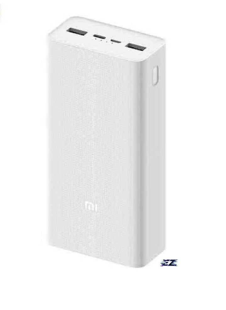 Xiaomi Power Bank 3 – 30,000mAh PB3018ZM – 3 USB Ports, Type-C, 18W Fast Charging, Portable External Battery – High Capacity Powerbank for Phones, Tablets, and More