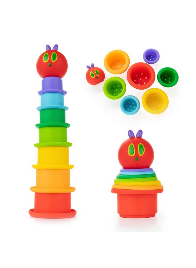 World Of Eric Carle The Very Hungry Caterpillar Bath Time Silicone Stacking Cup Set With Caterpillar Head Squirty Perfect For Water Play Ages 18 Months And Up