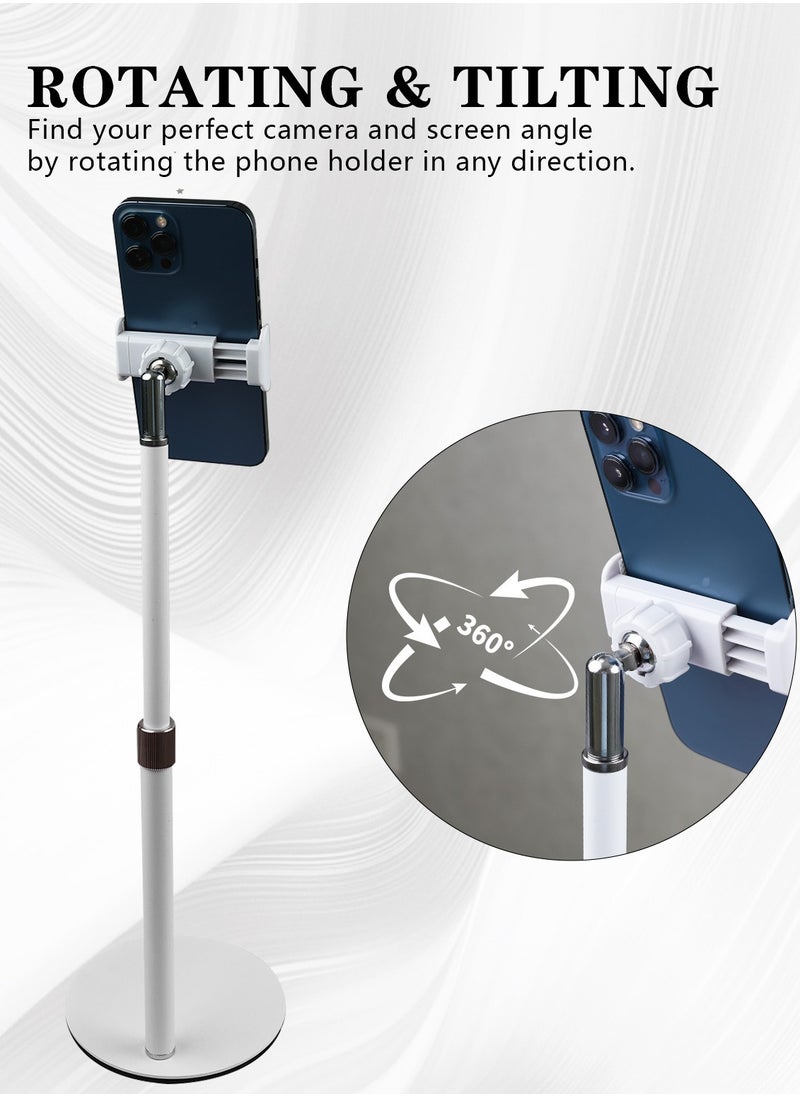 Tablet and Phone Stand Holder, Height Adjustable Portable Monitor Stand, 360 Degree Rotating, Aluminum Alloy Cradle Mount Dock for 4.7