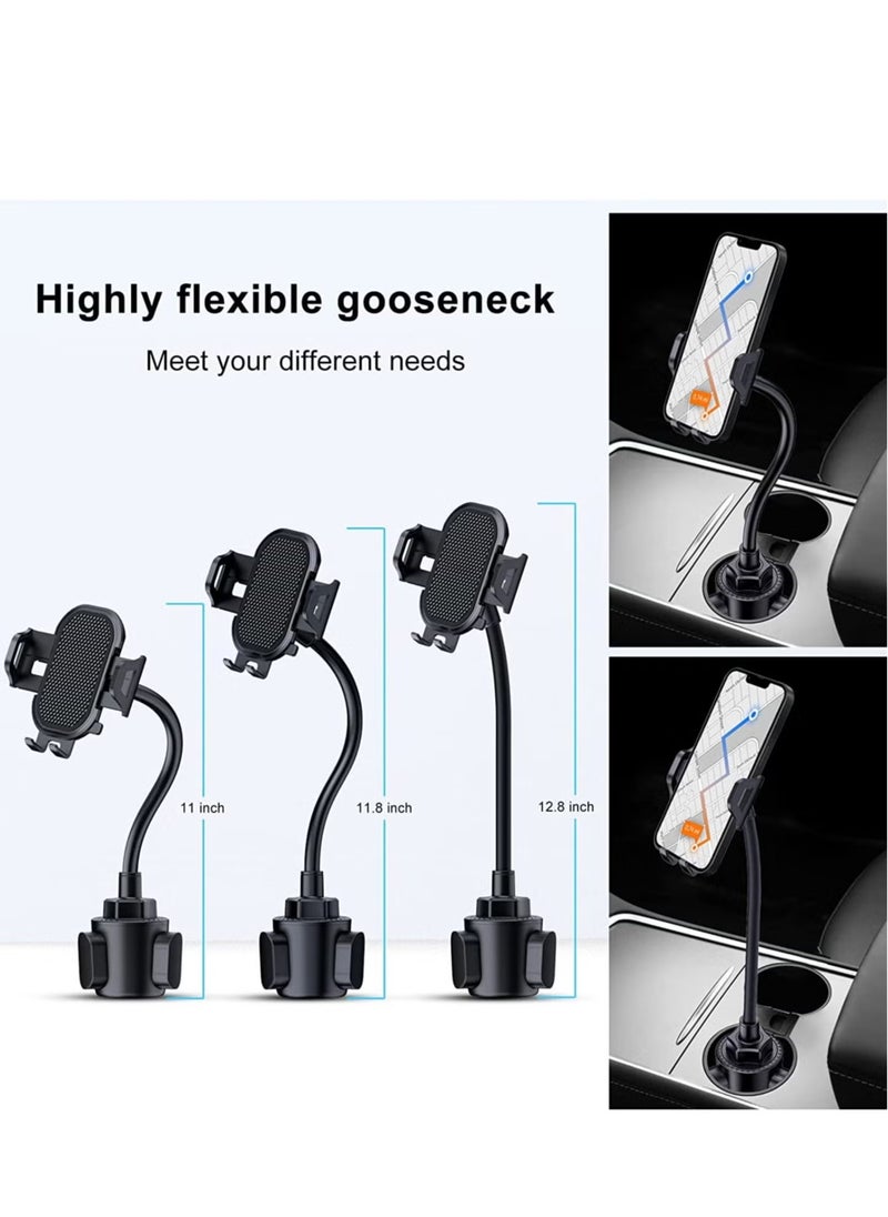 Cup Phone Holder for Car, Freely Adjustable Base, Mobile Phone Holder With Flexible Gooseneck, Universal Compatible With iPhone 11 Pro XS Max XR X 8, Samsung Galaxy S10 Plus S9 S8 S7 Note 10