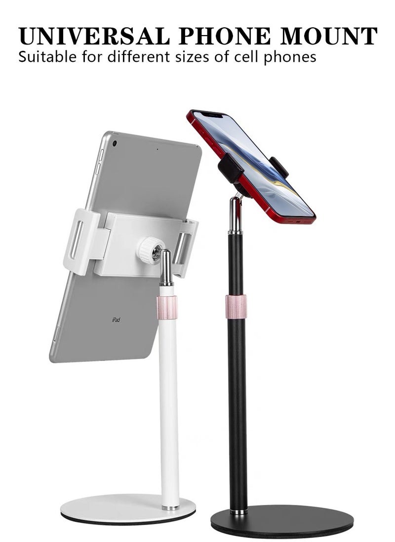 Tablet and Phone Stand Holder, Height Adjustable Portable Monitor Stand, 360 Degree Rotating, Aluminum Alloy Cradle Mount Dock for 4.7
