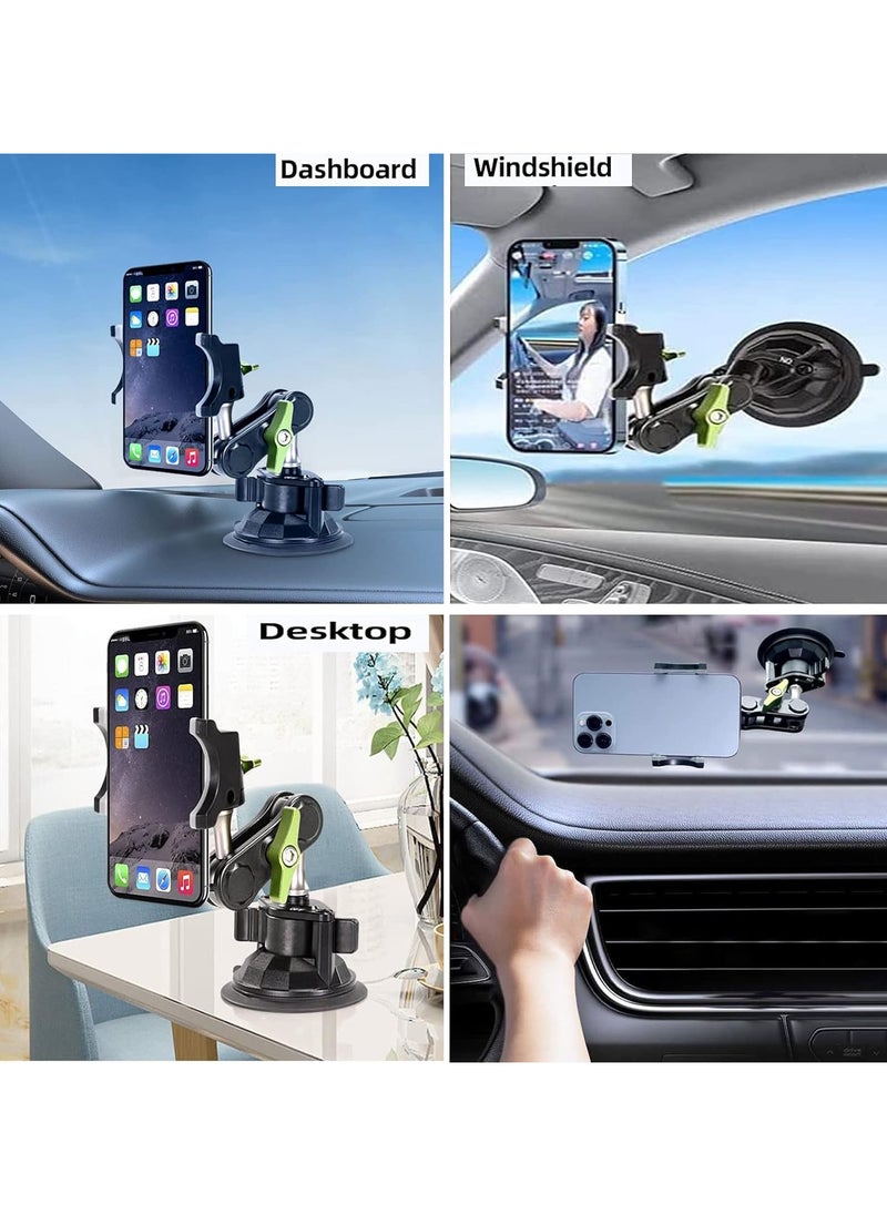 Universal Ball Head Arm Car Phone Mount, 360 Rotating Ball Joint for Adjustable Viewing Angles, Compatible with Most Smartphones and Case Models